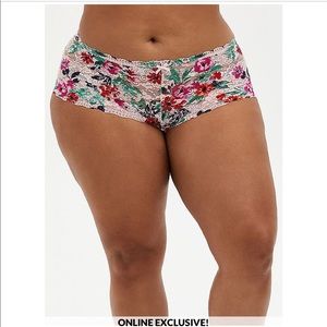 TORRID pink floral lace panty, size 2